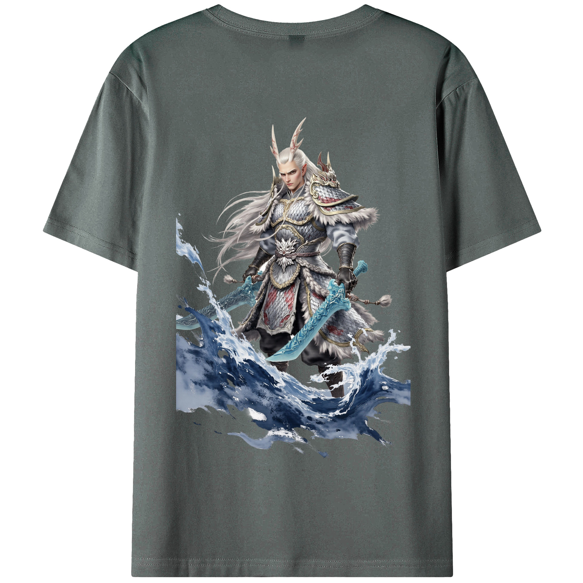 （画像用） Ne Zha 2 ナタ 魔童の大暴れ 綿100％半袖Tシャツ（背面プリント）